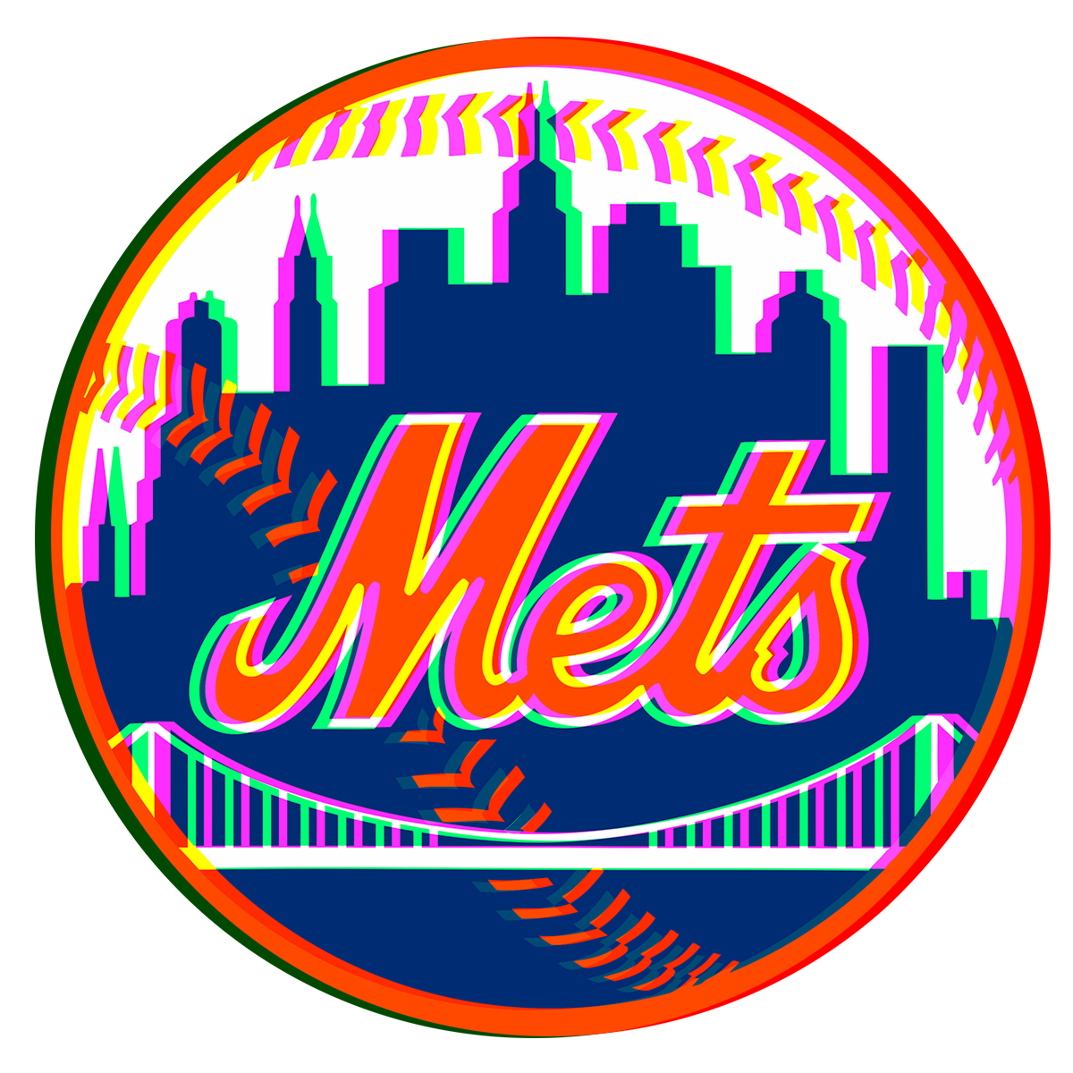 Phantom New York Mets logo iron on paper